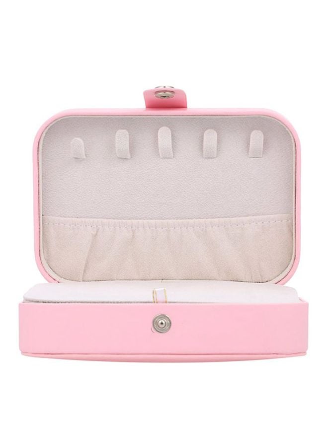 دوكولر صندوق منظم مجوهرات مع مرآة وردي - Image 2