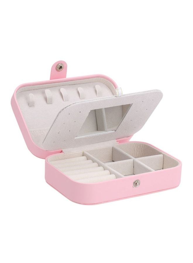 دوكولر صندوق منظم مجوهرات مع مرآة وردي - Image 3