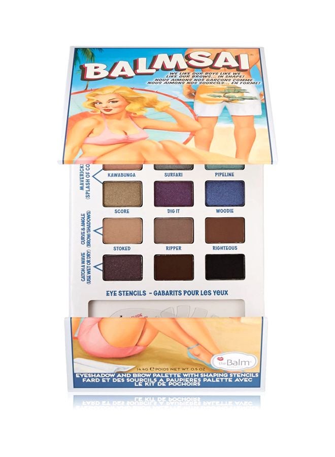 theBalm - Balmsai Eyeshadow And Brow Palette With Shaping Stencils Blue/Purple/Green - Image 1