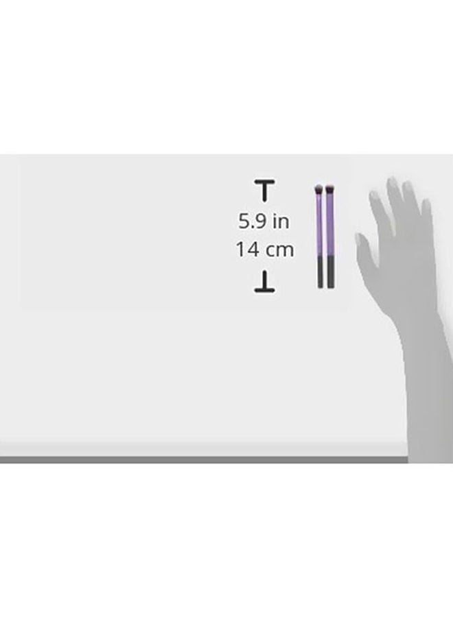 REAL TECHNIQUES - 2-Piece Eye Shade Plus Blend Brush Set Purple/Black/Grey - Image 1