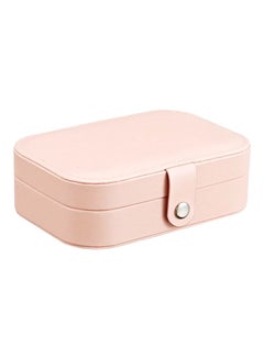 docooler Double Layer Travel Jewelry Organizer Box Rose Pink  - Image 1