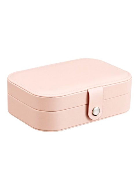 Double Layer Travel Jewelry Organizer Box Rose Pink