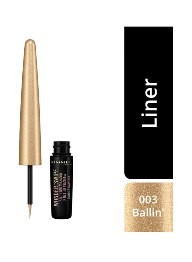 RIMMEL LONDON - Wonder'Swipe 2-In-1 Eyeliner To Shadow 1.7 ml 003 Ballin' - Image 1