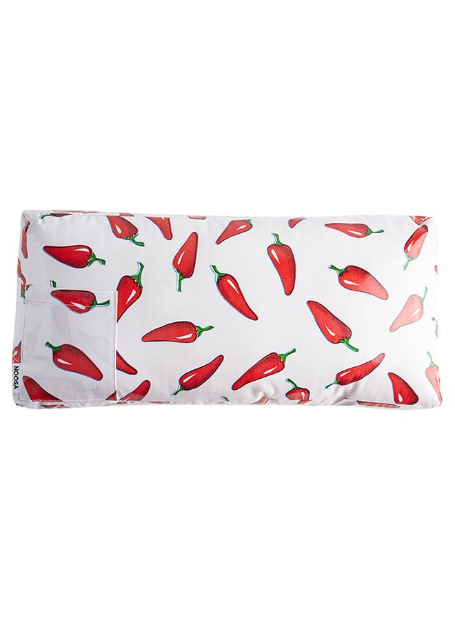 NOOSA Chili Printed Cushion With Pocket White/Red 20 X 50cm - Image 1
