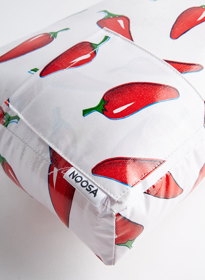 NOOSA Chili Printed Cushion With Pocket White/Red 20 X 50cm - Image 4
