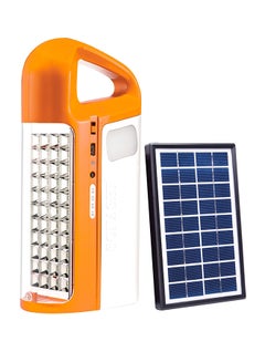SONASHI Rechargeable Emergency Lantern  Bright LED with Solar Charge and Power Bank Function  Designed with SidelightsContinuous Working Time 30 Hours  Battery Capacity Indicator SEL-697SP Orange 15x6.5x20cm  - Image 1