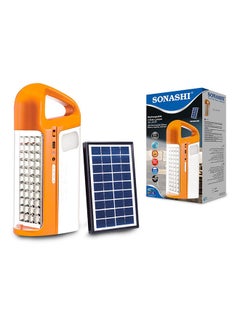 SONASHI Rechargeable Emergency Lantern  Bright LED with Solar Charge and Power Bank Function  Designed with SidelightsContinuous Working Time 30 Hours  Battery Capacity Indicator SEL-697SP Orange 15x6.5x20cm  - Image 5