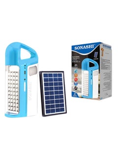 SONASHI Rechargeable Emergency Lantern  Bright LED with Solar Charge and Power Bank Function  Designed with SidelightsContinuous Working Time 30 Hours  Battery Capacity Indicator SEL-697SP Blue 15x6.5x20cm  - Image 5
