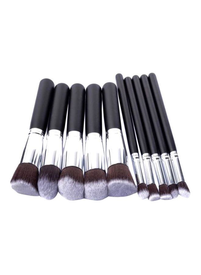 بيوينتي طقم فراشي مستحضرات تجميل مكون من 10 قطع أسود/فضي - Image 1