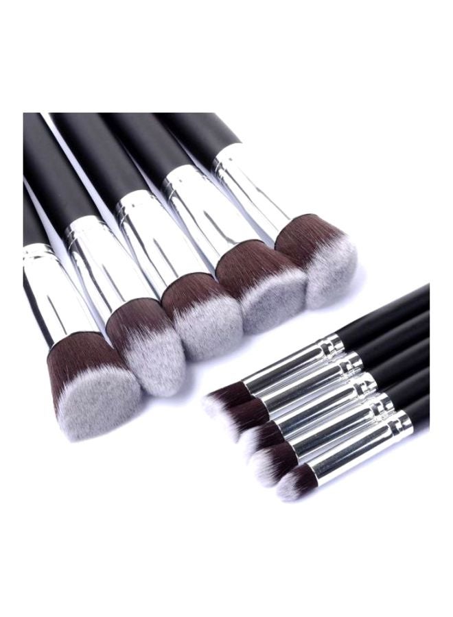 بيوينتي طقم فراشي مستحضرات تجميل مكون من 10 قطع أسود/فضي - Image 2