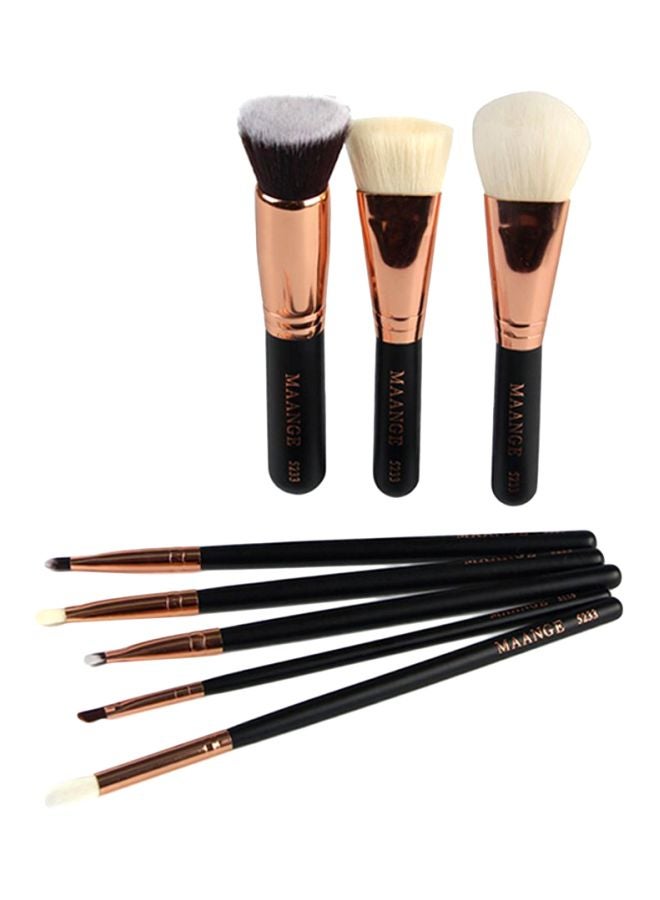 Sharpdo 8-Piece Makeup Brush Set Black/Gold/White - Image 1