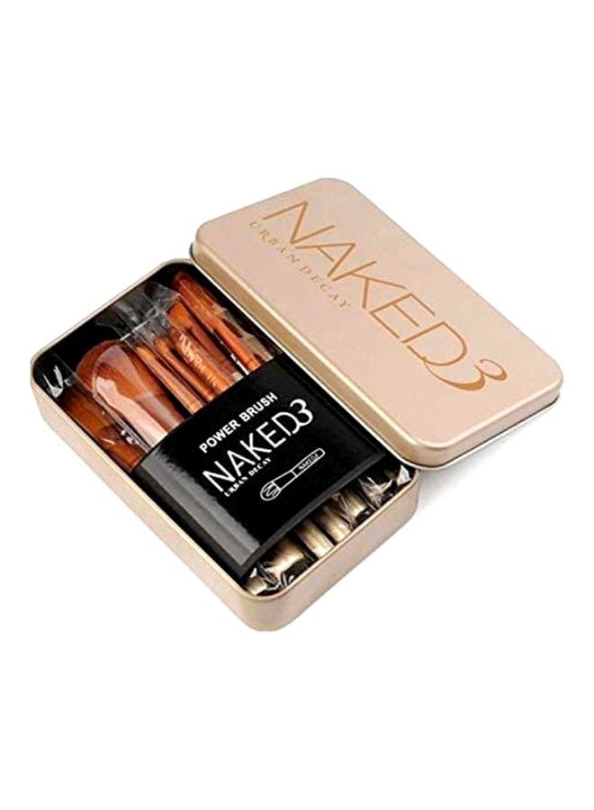 Urban Decay 12-Piece Naked 3 Make Up Brush Set Silver/Orange/Brown  - Image 4