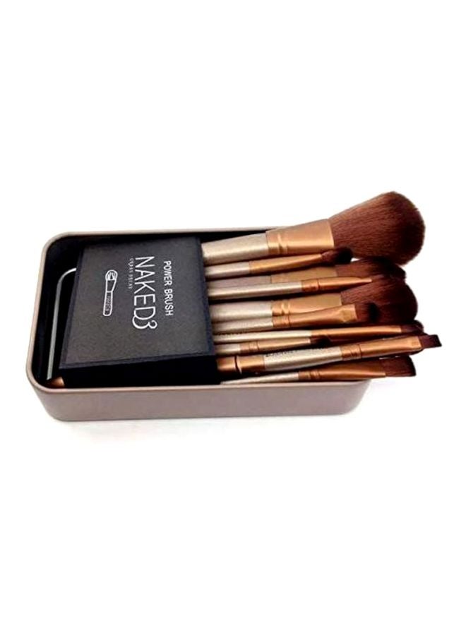 Urban Decay 12-Piece Naked 3 Make Up Brush Set Silver/Orange/Brown  - Image 5