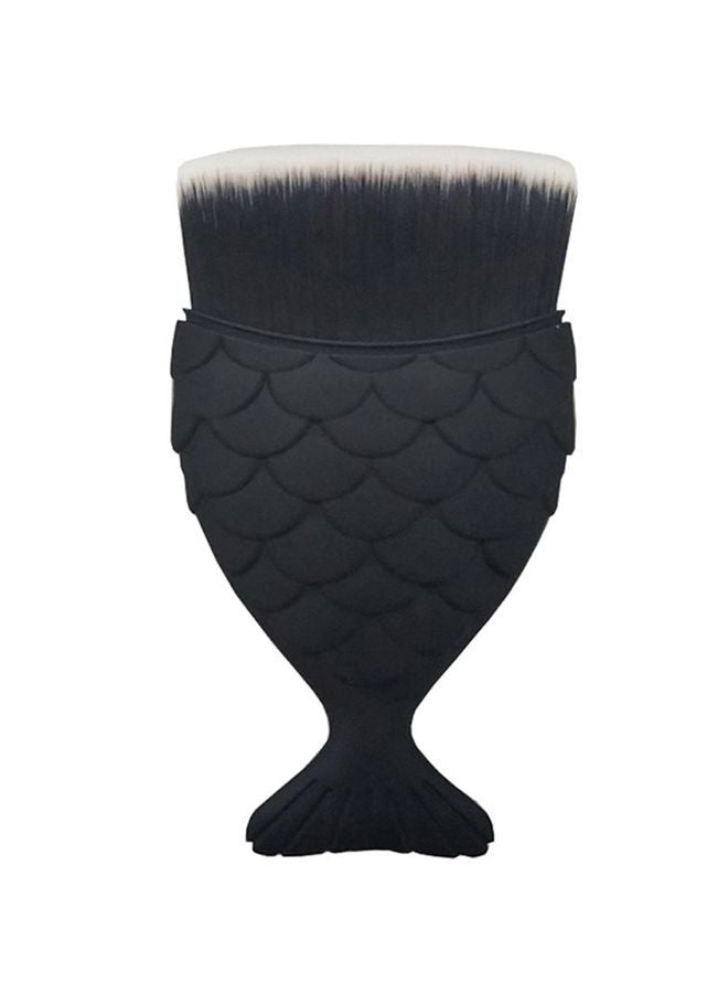 Voberry Fish Tail Cosmetic Makeup Brush Black 4.33x2.36x0.59inch