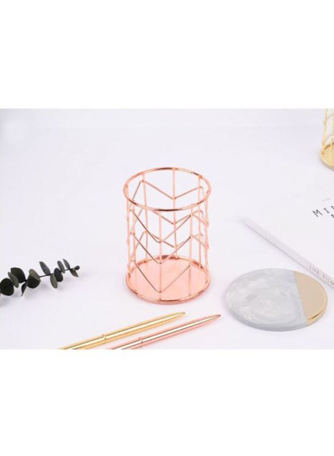 Beauenty Cylindrical Makeup Storage Box Rose Gold - Image 3