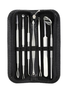 Beauenty 7Pcs Stainless Steel Acne Needle Blackhead Remover Kit Black/Silver  - Image 1
