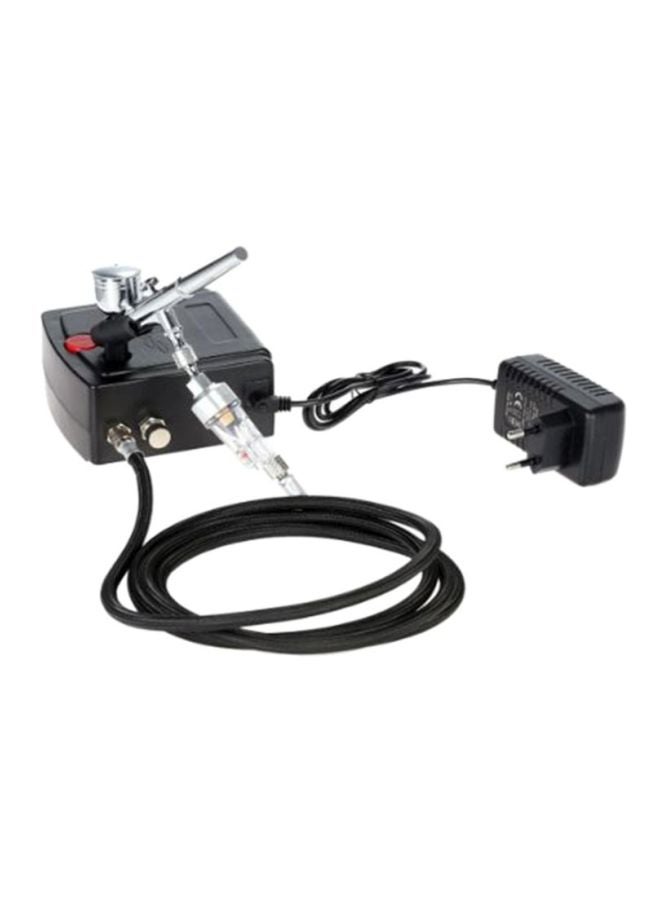 Beauenty 100-250V Professional Gravity Feed Dual Action Airbrush Black/Silver/Clear - Image 1