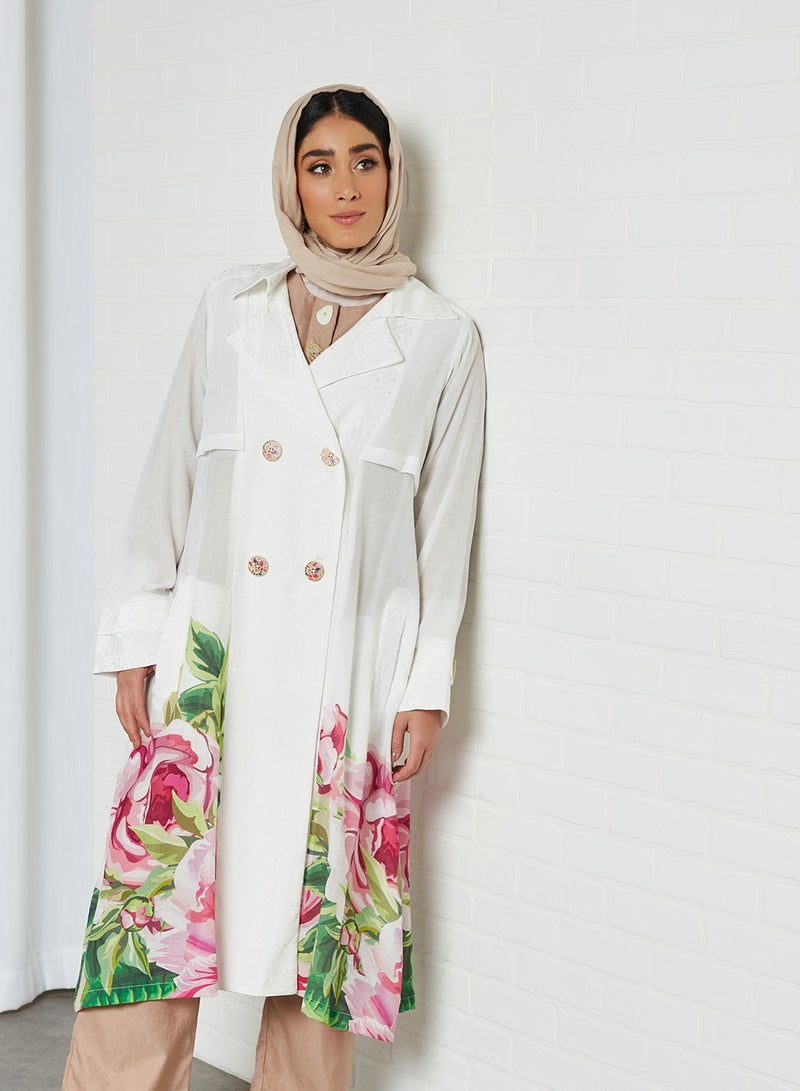 Iconic Floral Print Coat Multicolour - Image 3