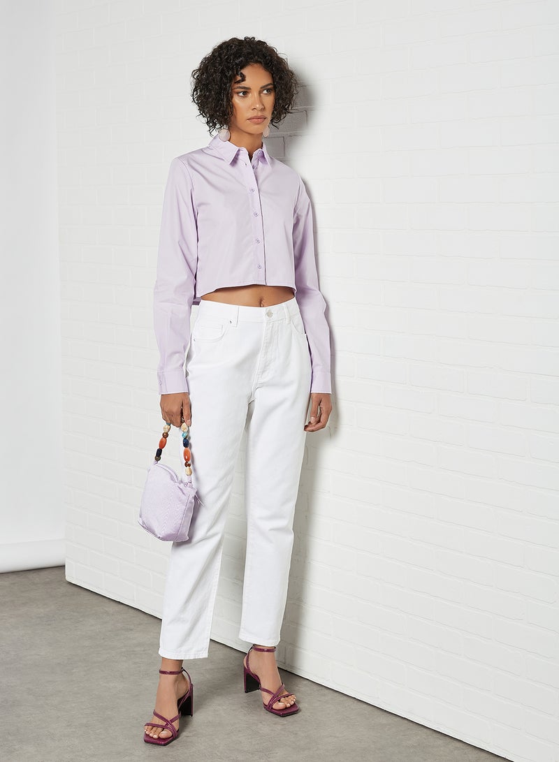 NOISY MAY High-Waist Mom Jeans Bright White  - Image 3