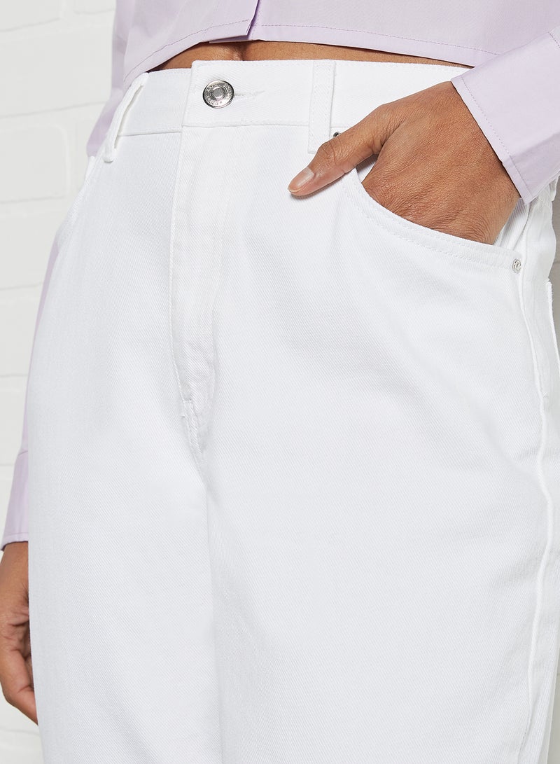 NOISY MAY High-Waist Mom Jeans Bright White  - Image 4