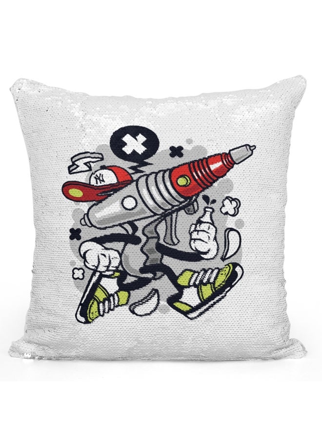Decorative Laser Gun Pillow Multicolour 40x40cm - Image 1