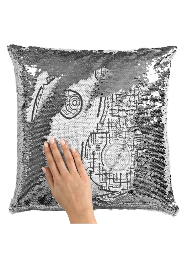 وسادة صغيرة مزخرفة أبيض 16 x 16بوصة - Image 2