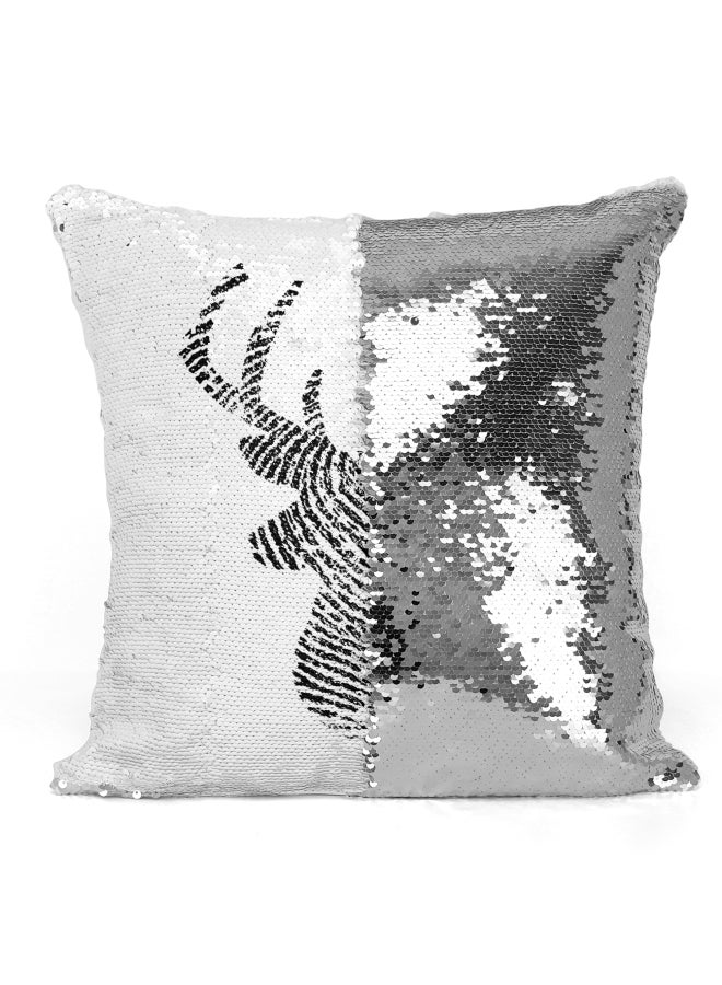 Decorative Throw Pillow Fingerprint Deer White/Black 16 x 16inch - Image 3