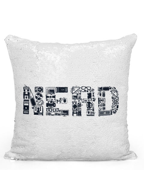 Decorative Throw Pillow Nerd Items White