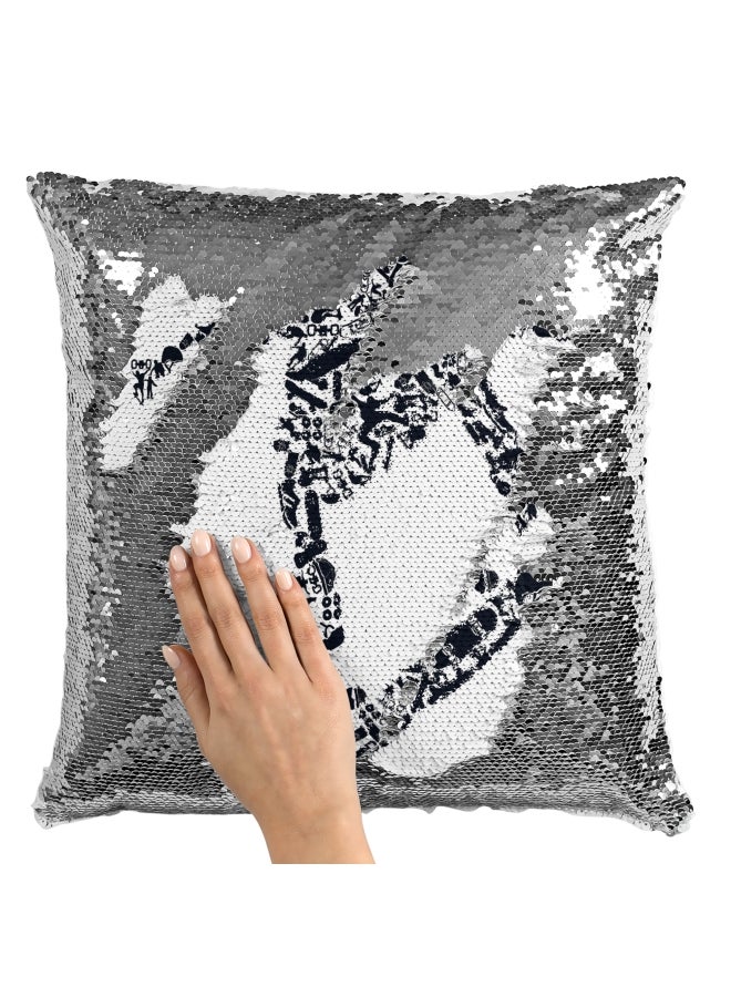 وسادة صغيرة مزخرفة أبيض 16x16بوصة - Image 2