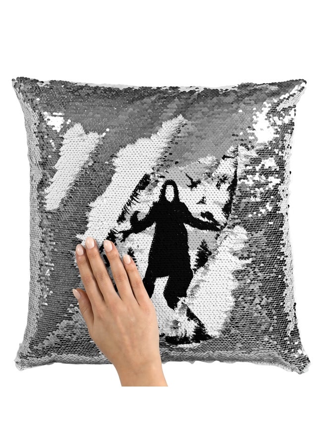 وسادة صغيرة مزخرفة أبيض 16 x 16بوصة - Image 2