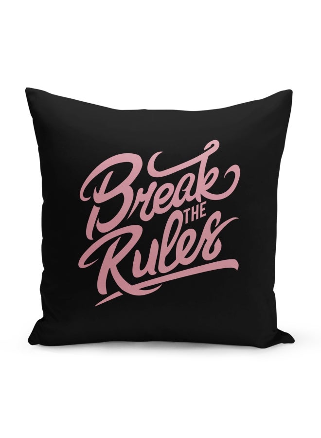 Pink Printed Black Velvet Pillow Black/Pink 16 x 16inch - Image 2