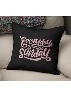 Everyday Is Sunday Printed Velvet Pillow Black/Pink 16 x 16inch