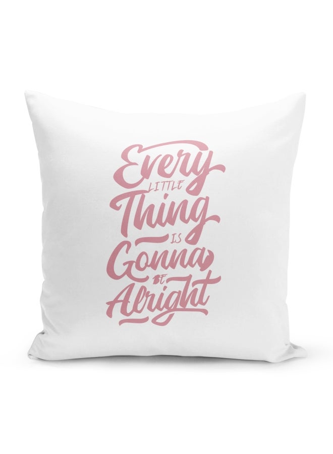 Metallic Pink Printed Pillow White/Pink - Image 1