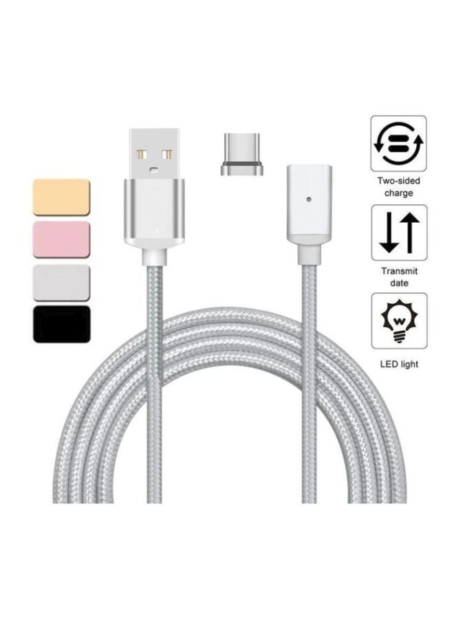 ALEESH - 3 In 1 Magnetic USB Type C Adapter Charging Charger Data Cable For Iphone 7 7 Plus 6S 5S Android Smsung S7 S6 S5 Grey - Image 1