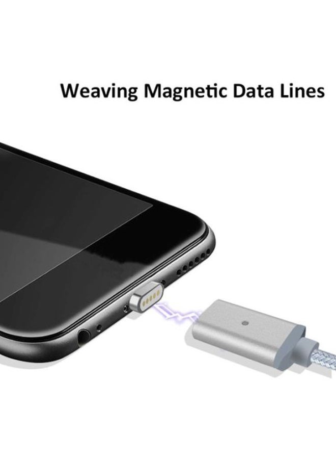 ALEESH - 3 In 1 Magnetic USB Type C Adapter Charging Charger Data Cable For Iphone 7 7 Plus 6S 5S Android Smsung S7 S6 S5 Grey - Image 1