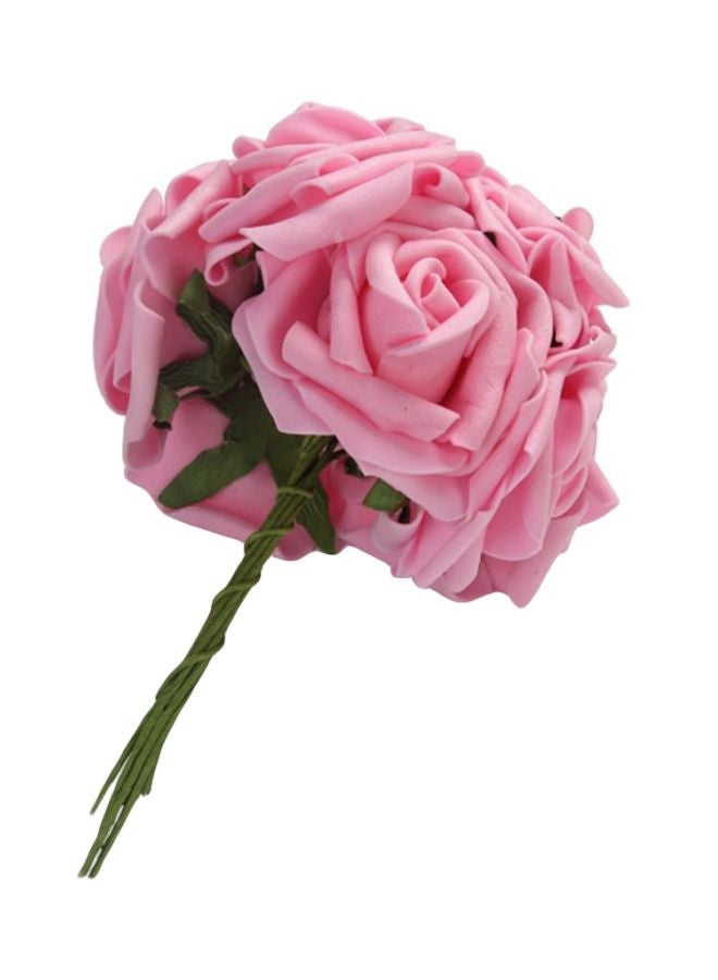 Sharpdo Artificial Flower Bouquet Pink/Green 20cm 