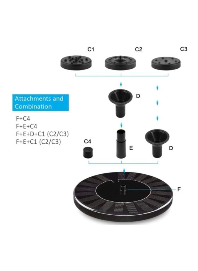 Voberry Solar Fountain Pump With Battery Backup Black 19x19x4cm - Image 3