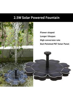 Decdeal Solar Power Bird Bath Fountain Pump With 8-Different Spray Black/Blue 4.3x21x21cm  - Image 4