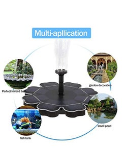 Decdeal Solar Power Bird Bath Fountain Pump With 8-Different Spray Black/Blue 4.3x21x21cm  - Image 5