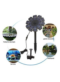 Decdeal Flower Shaped Solar Fountain Pump With Stake Black/Blue 17x5x17cm  - Image 3