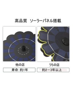 Decdeal Flower Shaped Solar Fountain Pump With Stake Black/Blue 17x5x17cm  - Image 5