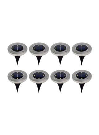 8-Piece 4 LED Solar Power Light Set Black/Blue/Silver - v1616080258/N30752704A_1