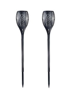 Beauenty 2-Piece LED Solar Post Light Set Black 13x14cm  - Image 1