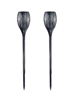 Beauenty 2-Piece LED Solar Post Light Set Black 13x14cm  - Image 1