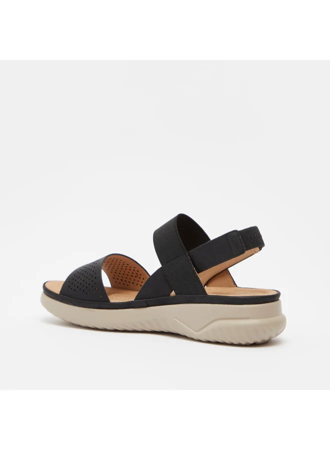 shoexpress Textured Elasticised Strap Sandals Black