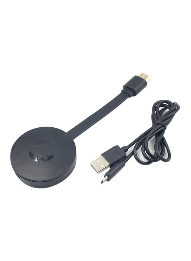 جهاز بث مقاطع الفيديو والوسائط ميراكاست كروم كاست من الجيل الثالث مزود بمنفذي Hdmi رقميين أسود