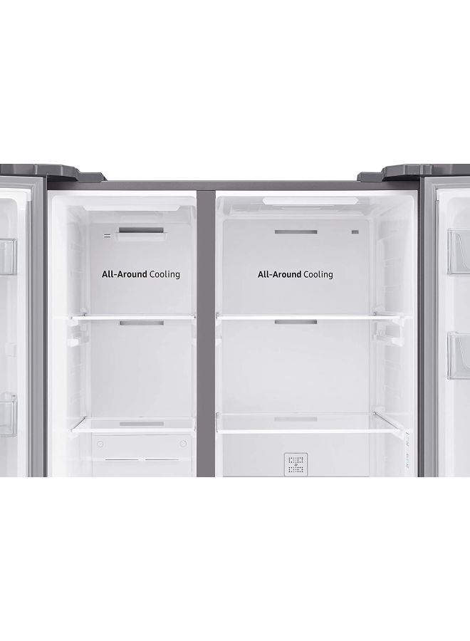 Samsung - Side By Side Refrigerator 14.8Cu.ft, Freezer 8.1Cu.ft, DIT Compressor 647 L RS62R5001M9C Silver Metallic - Image 1