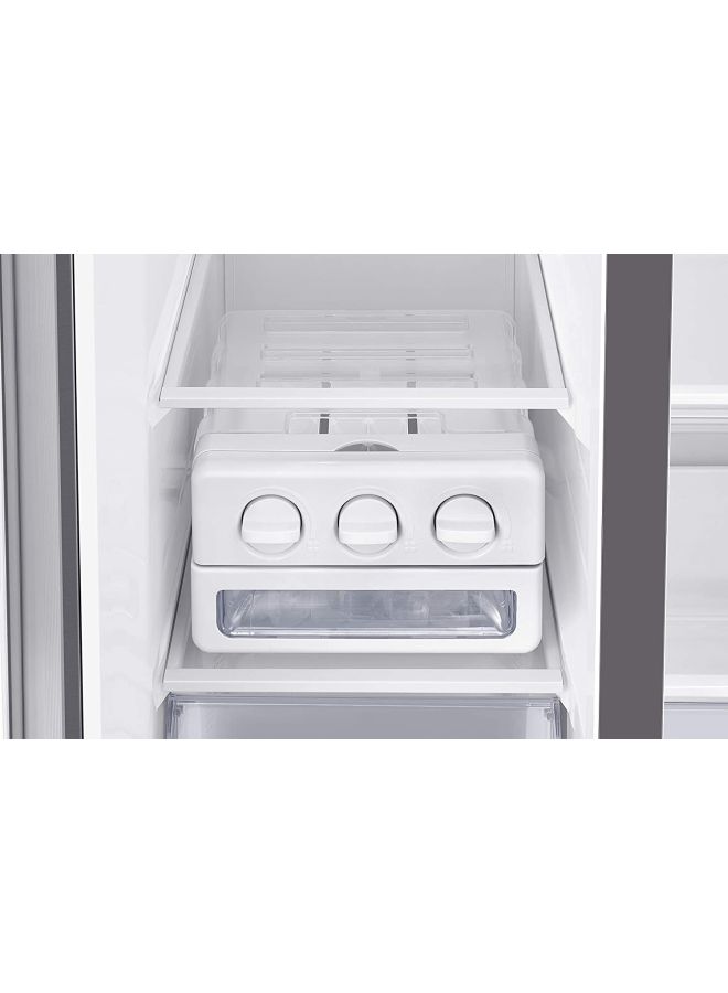 Samsung - Side By Side Refrigerator 14.8Cu.ft, Freezer 8.1Cu.ft, DIT Compressor 647 L RS62R5001M9C Silver Metallic - Image 1