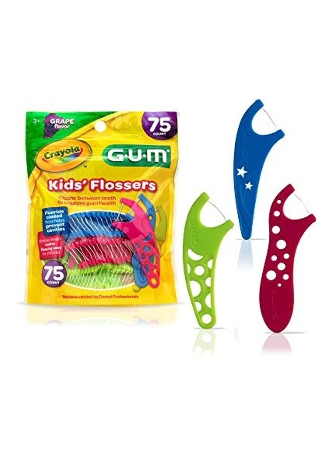 جم مجموعة خيوط تنظيف الأسنان كرايولا للأطفال مكونة من 75 قطعة