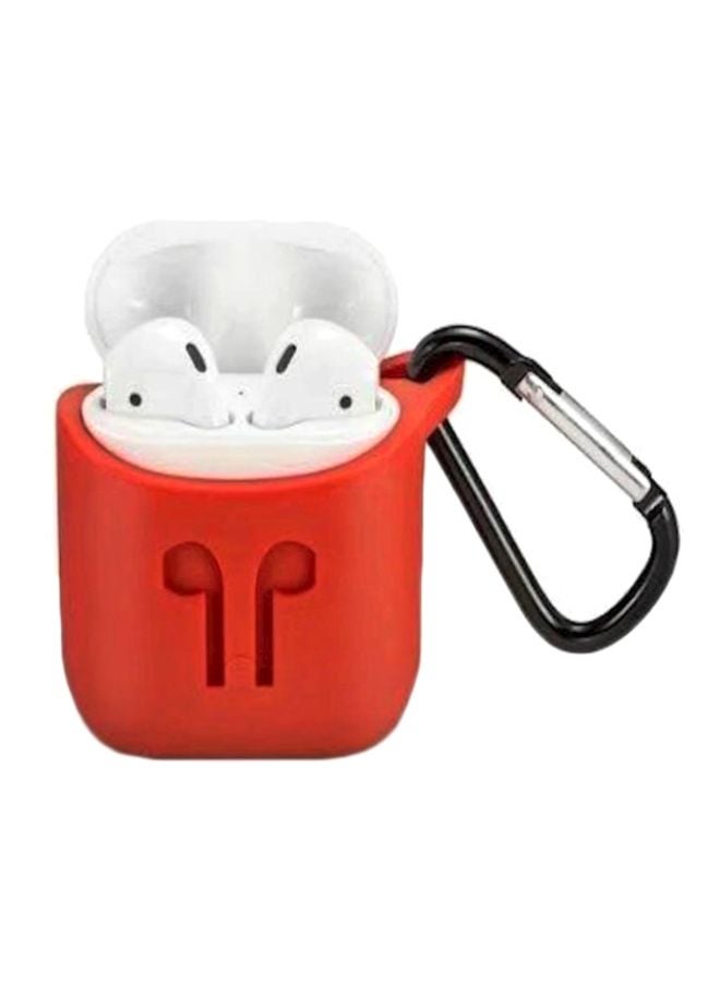 أليش غطاء حماية من السيليكون لعلبة شحن سماعات أبل آيربودز أحمر وأسود - Image 2